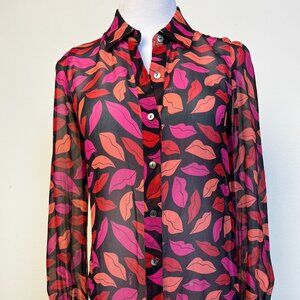 DVF Lip Print Silk Shirt – Iconic Style, Pre-Loved Price 💋